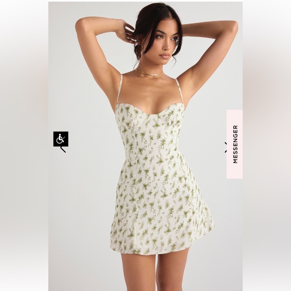 House of CB Christiana garden print mini dress